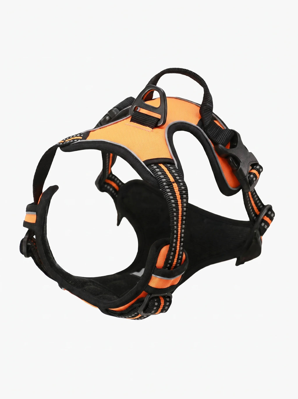 Harnais anti-traction chien coloris orange