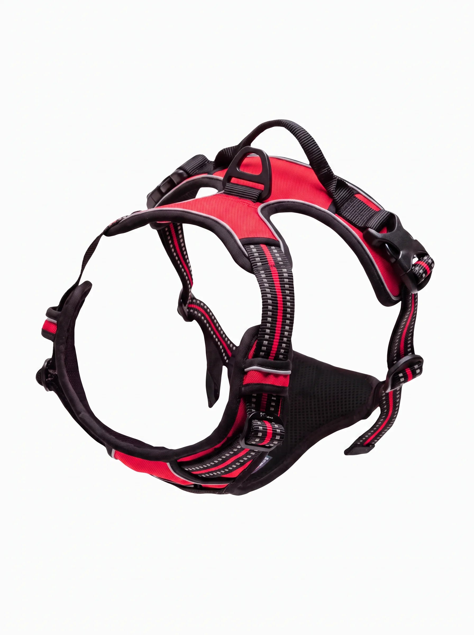Harnais anti-traction chien coloris rouge
