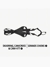 Harnais canicross chien noir KARN pour skijoring, canicross, cani-VTT et grands chiens