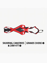 Harnais canicross chien rouge KARN pour skijoring, canicross, cani-VTT et grands chiens