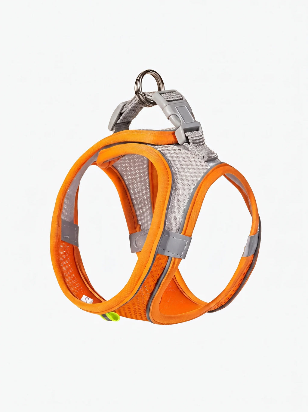 Harnais petit chien respirant coloris orange