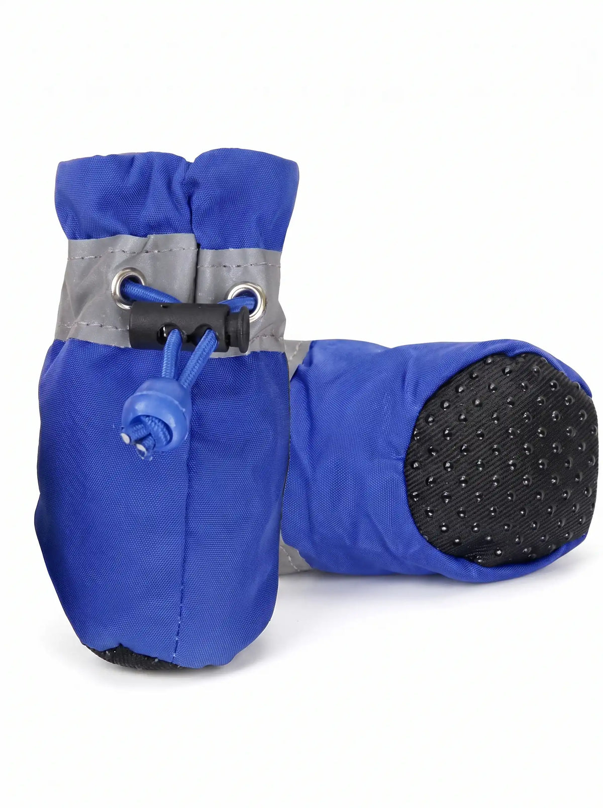 Bottines d'hiver imperméables pour chien KARN Frost coloris bleu, cordon de serrage et semelle antidérapante