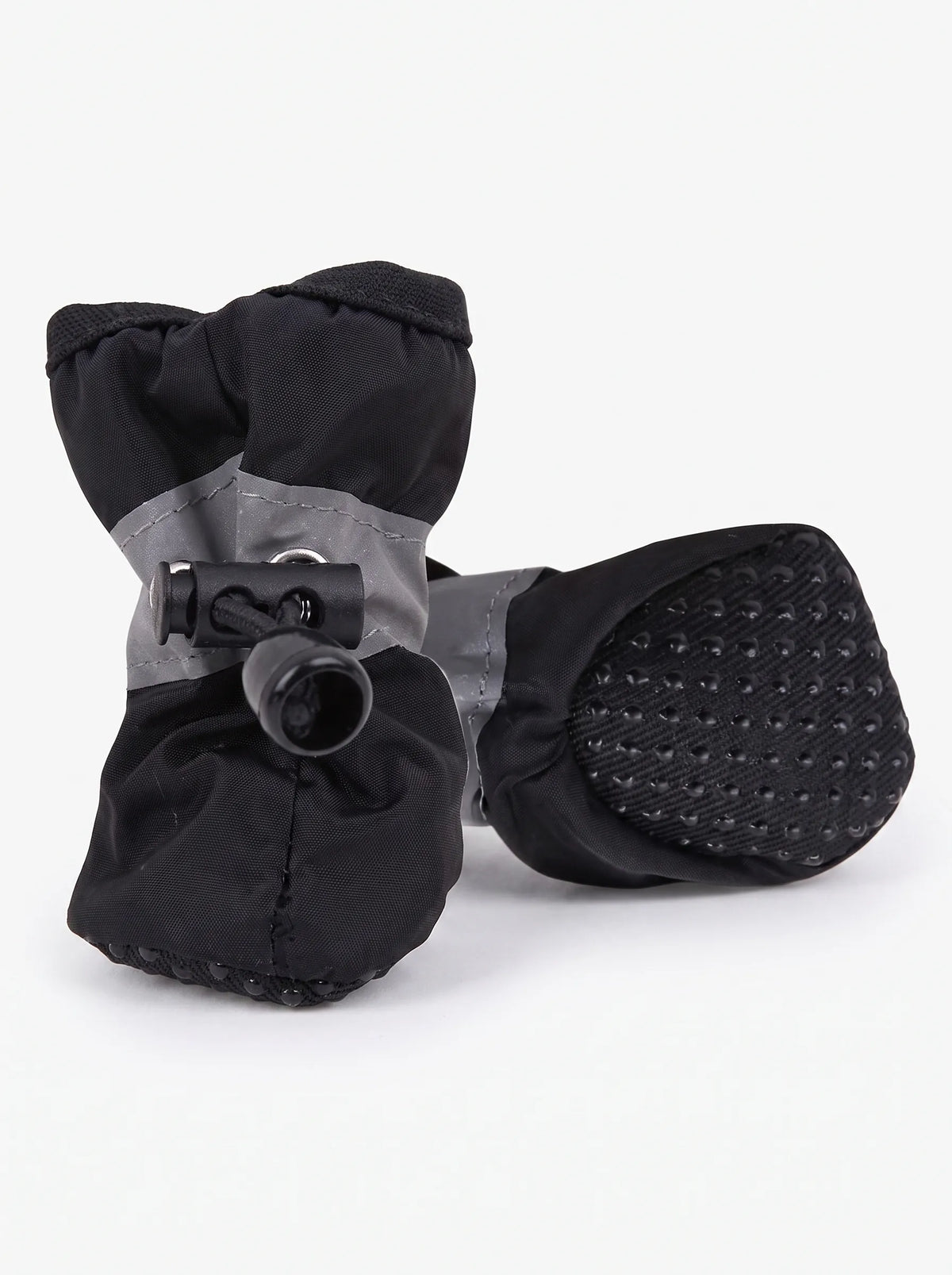 Bottines d'hiver imperméables pour chien KARN Frost coloris noir, cordon de serrage et semelle antidérapante