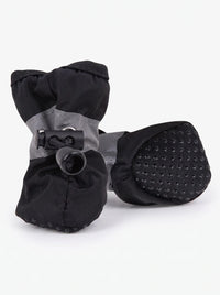 Bottines d'hiver imperméables pour chien KARN Frost coloris noir, cordon de serrage et semelle antidérapante