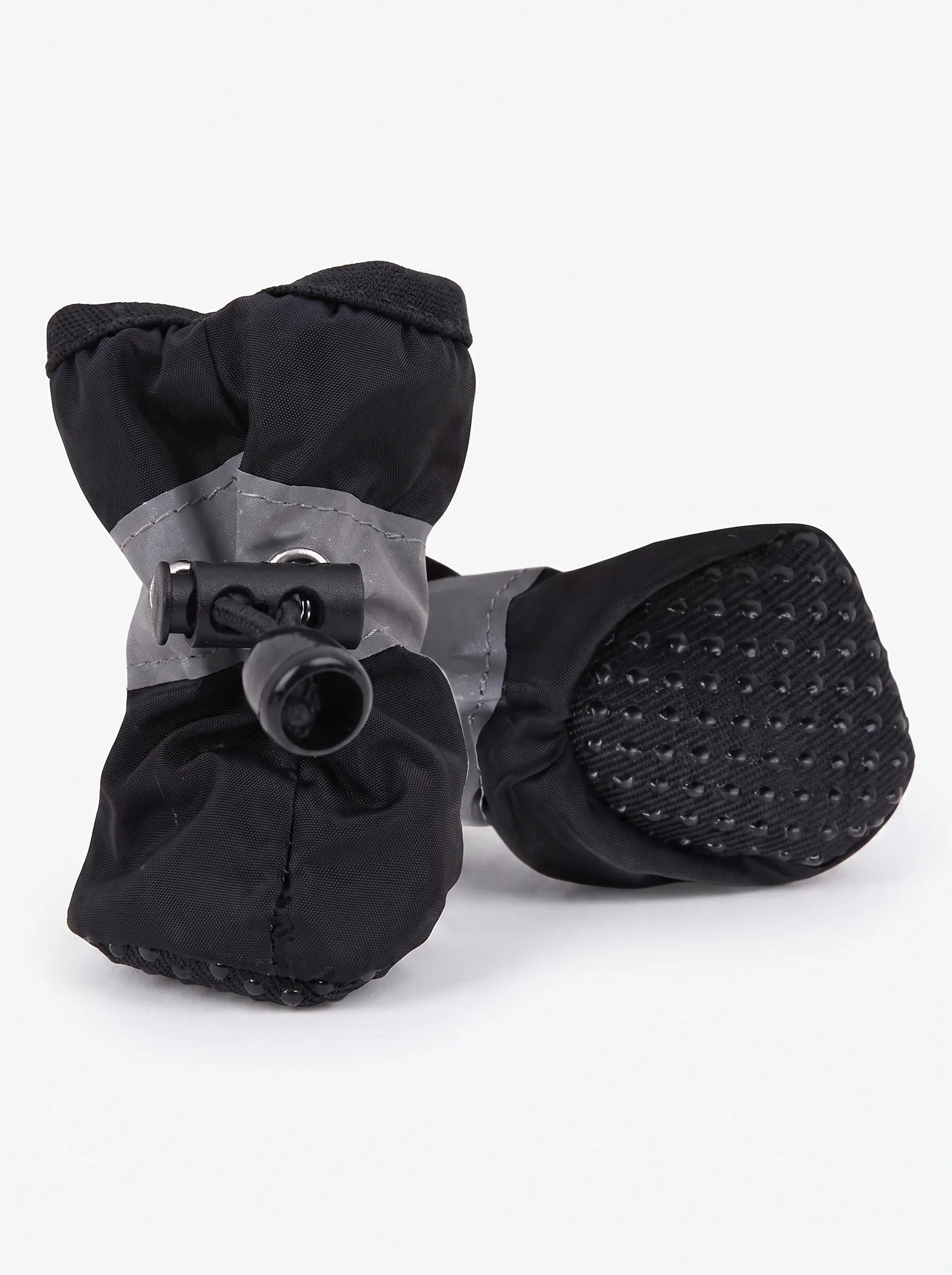Bottines d'hiver imperméables pour chien KARN Frost coloris noir, cordon de serrage et semelle antidérapante