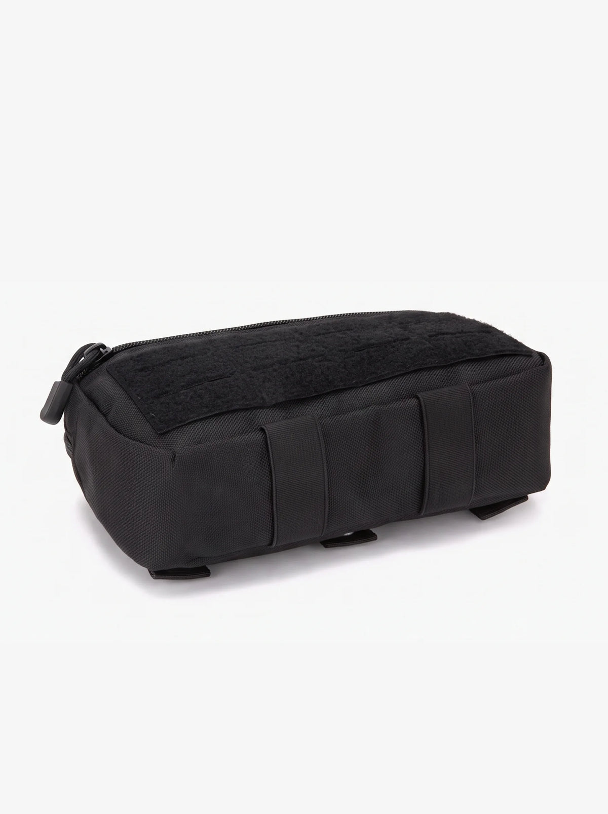 Pochette tactique MOLLE noire posée à plat
