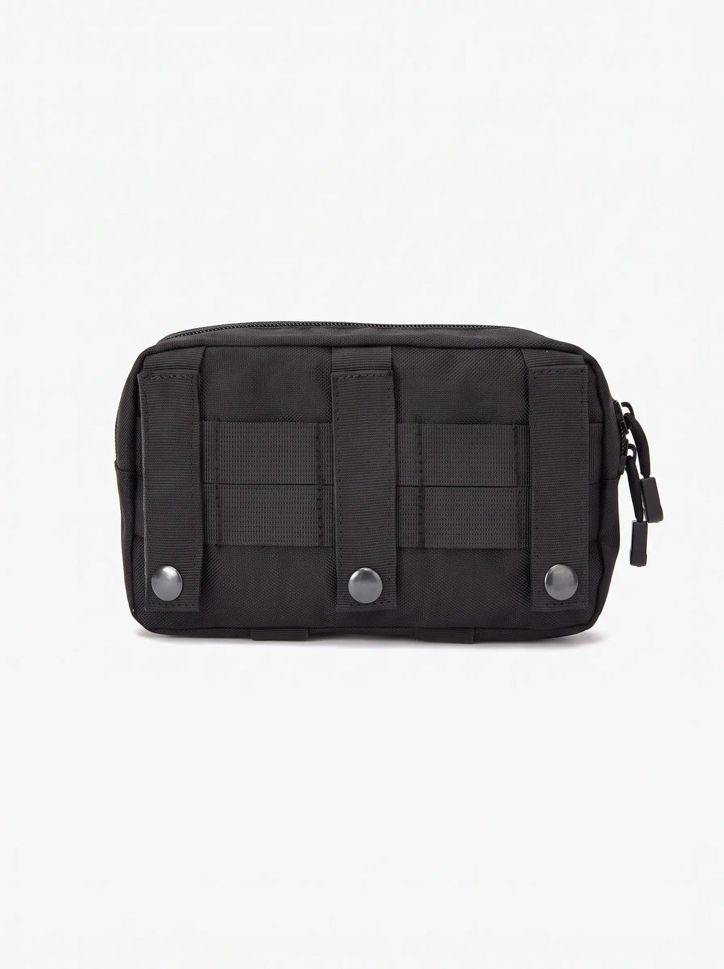 Pochette tactique MOLLE noire, sangles de fixation à boutons pression