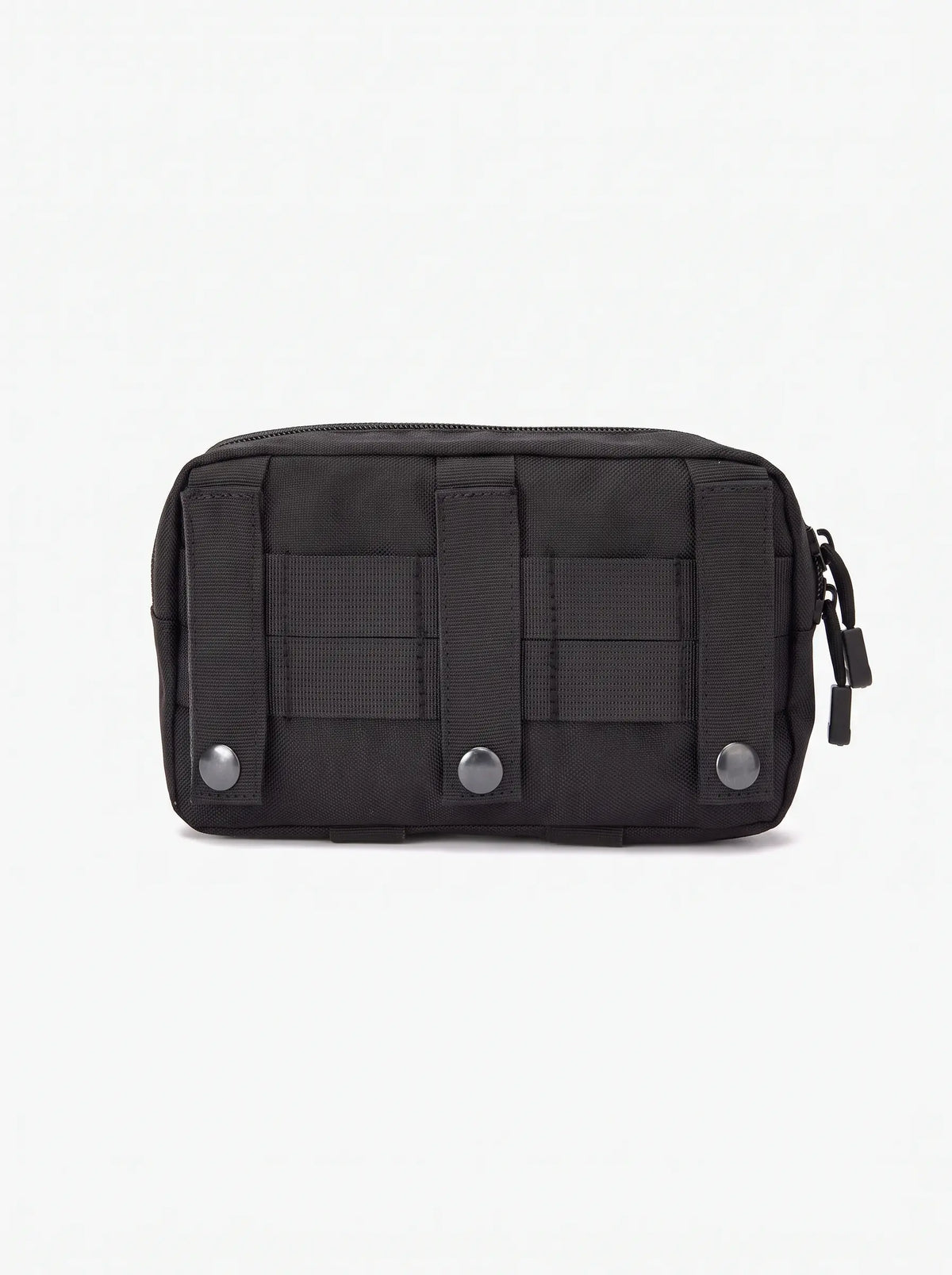 Pochette tactique MOLLE noire, sangles de fixation à boutons pression