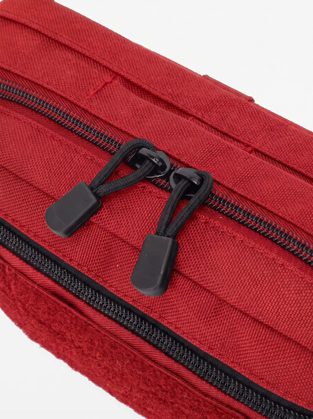 Double zip de la pochette tactique MOLLE rouge